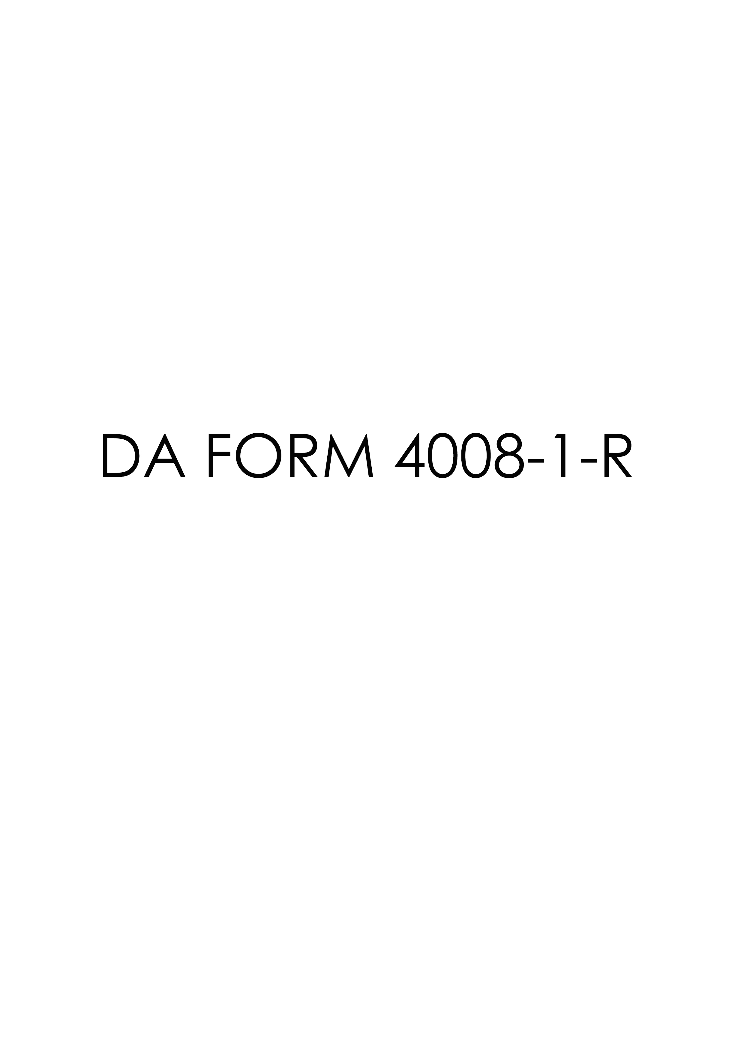 DA Form 4008-1-R form preview