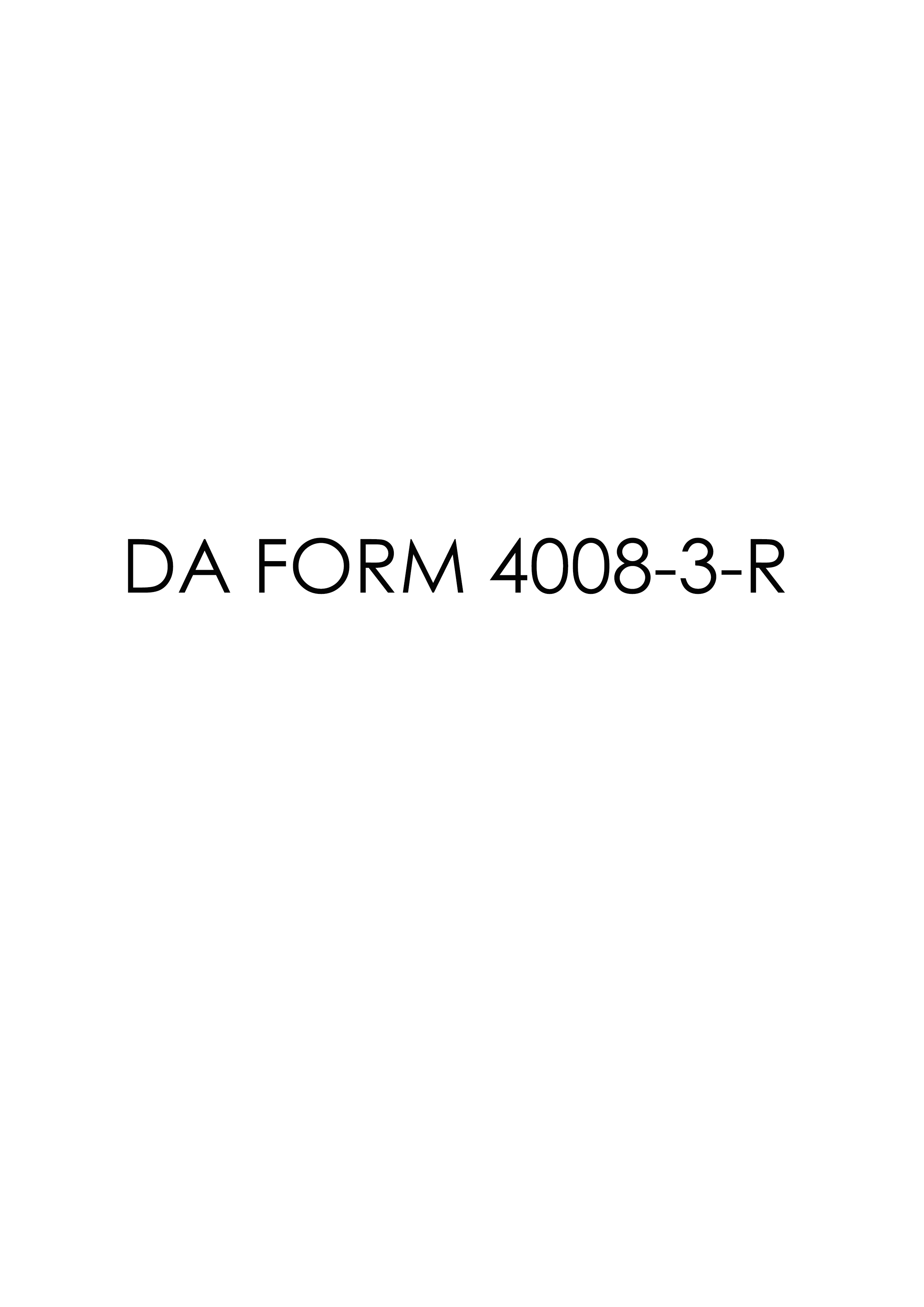 DA Form 4008-3-R form preview