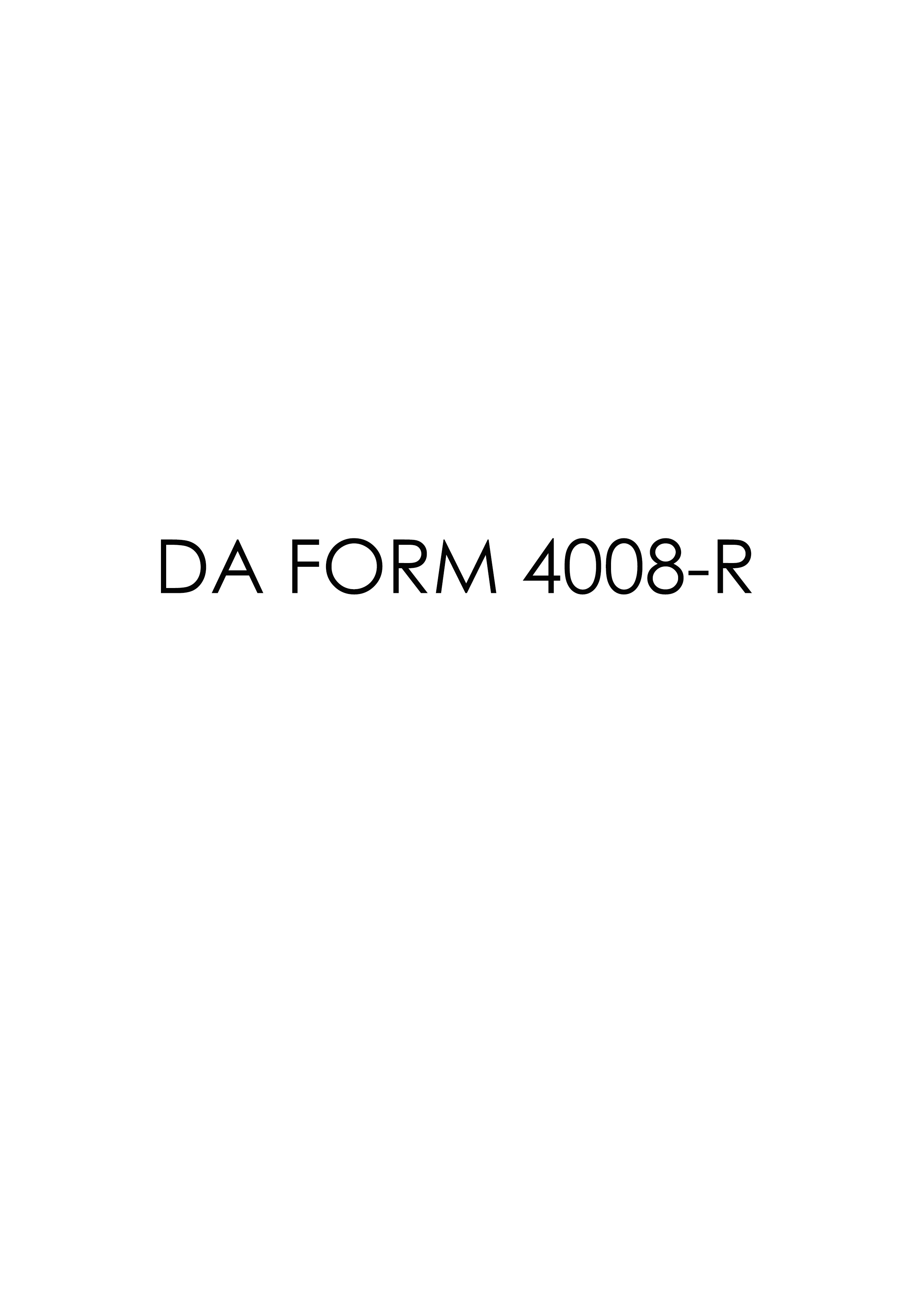 DA Form 4008-R form preview