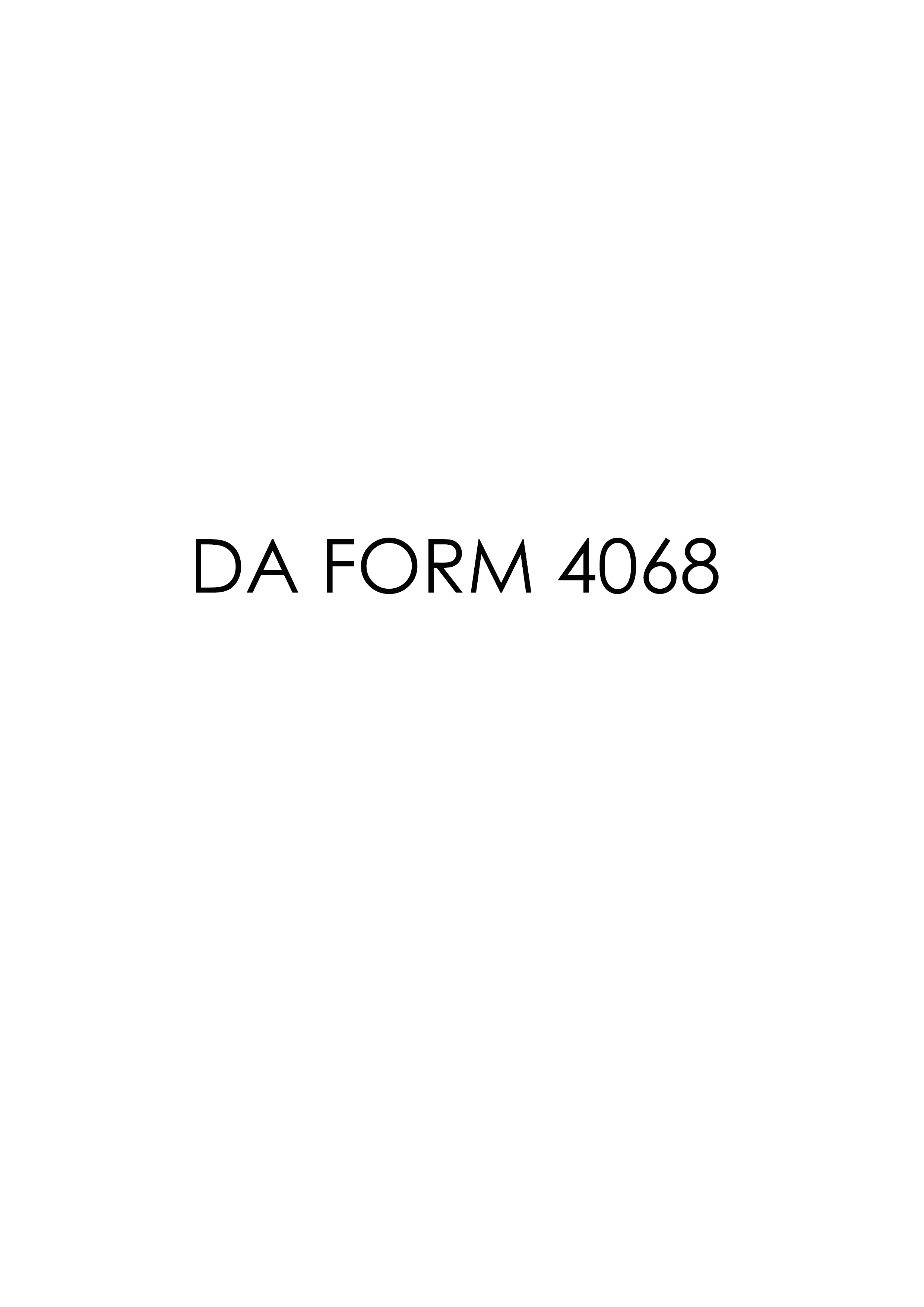 DA Form 4068 form preview
