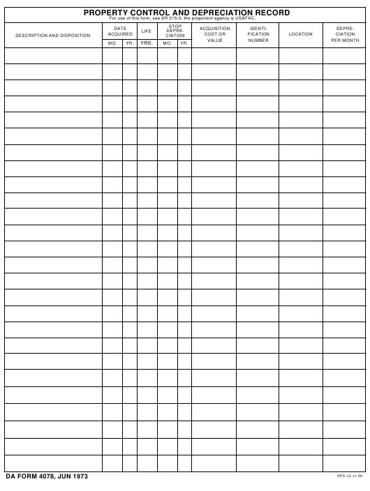 DA Form 4078 form preview