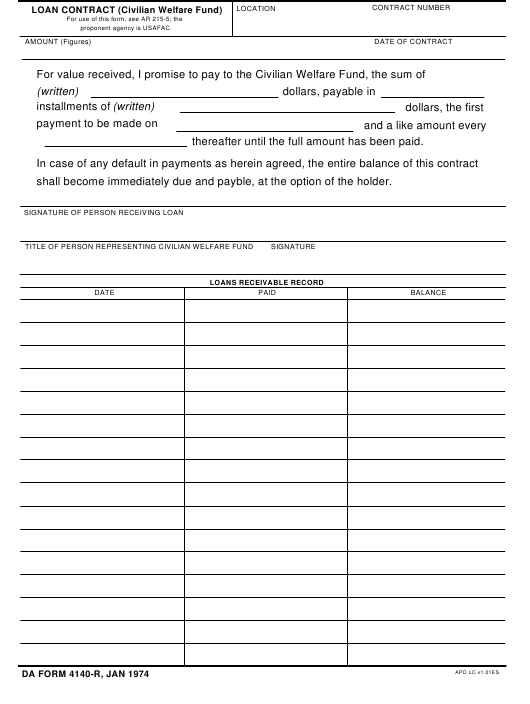 DA Form 4140-R form preview