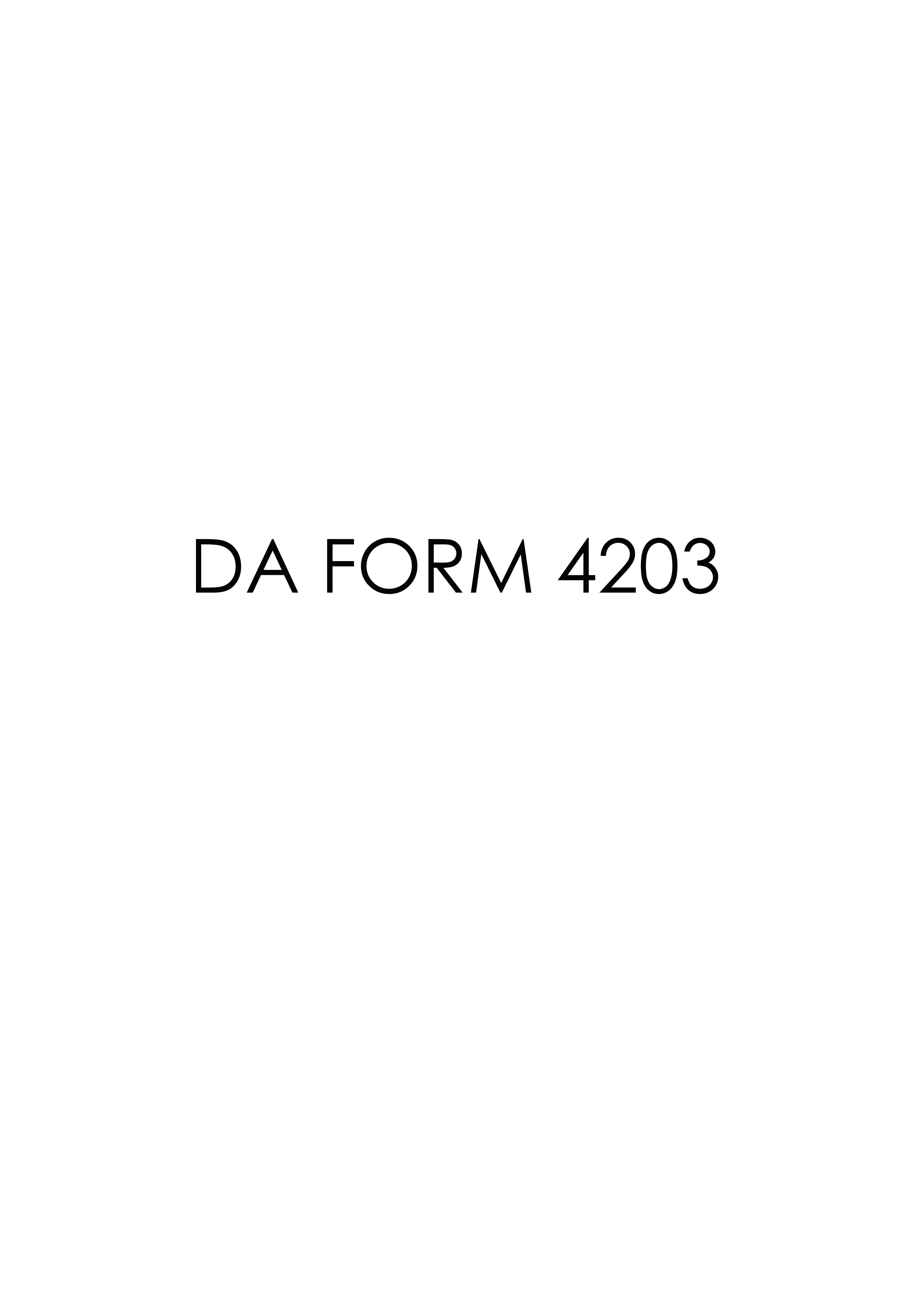 DA Form 4203 form preview