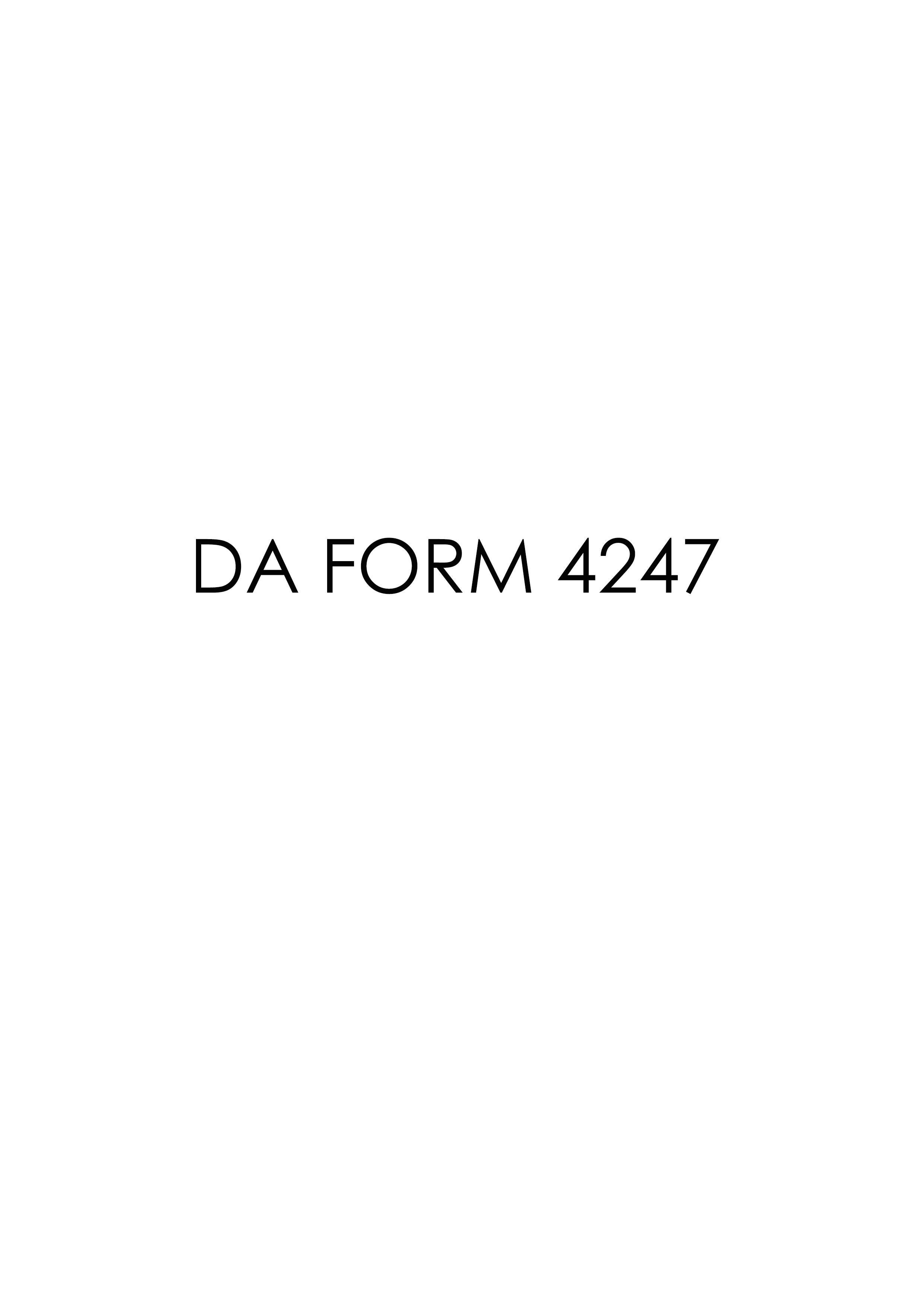 DA Form 4247 form preview
