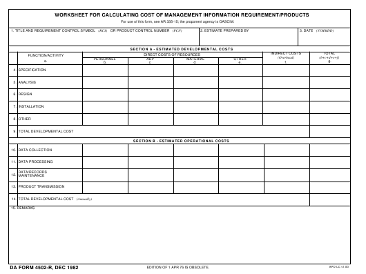 DA Form 4502-R form preview