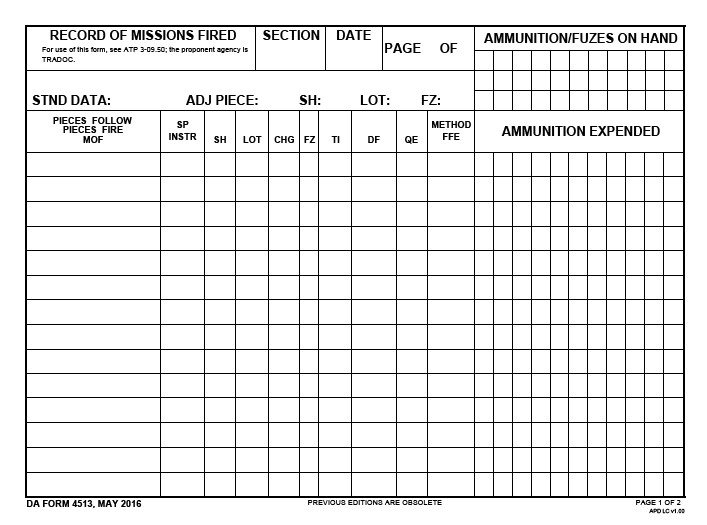 DA Form 4513 form preview
