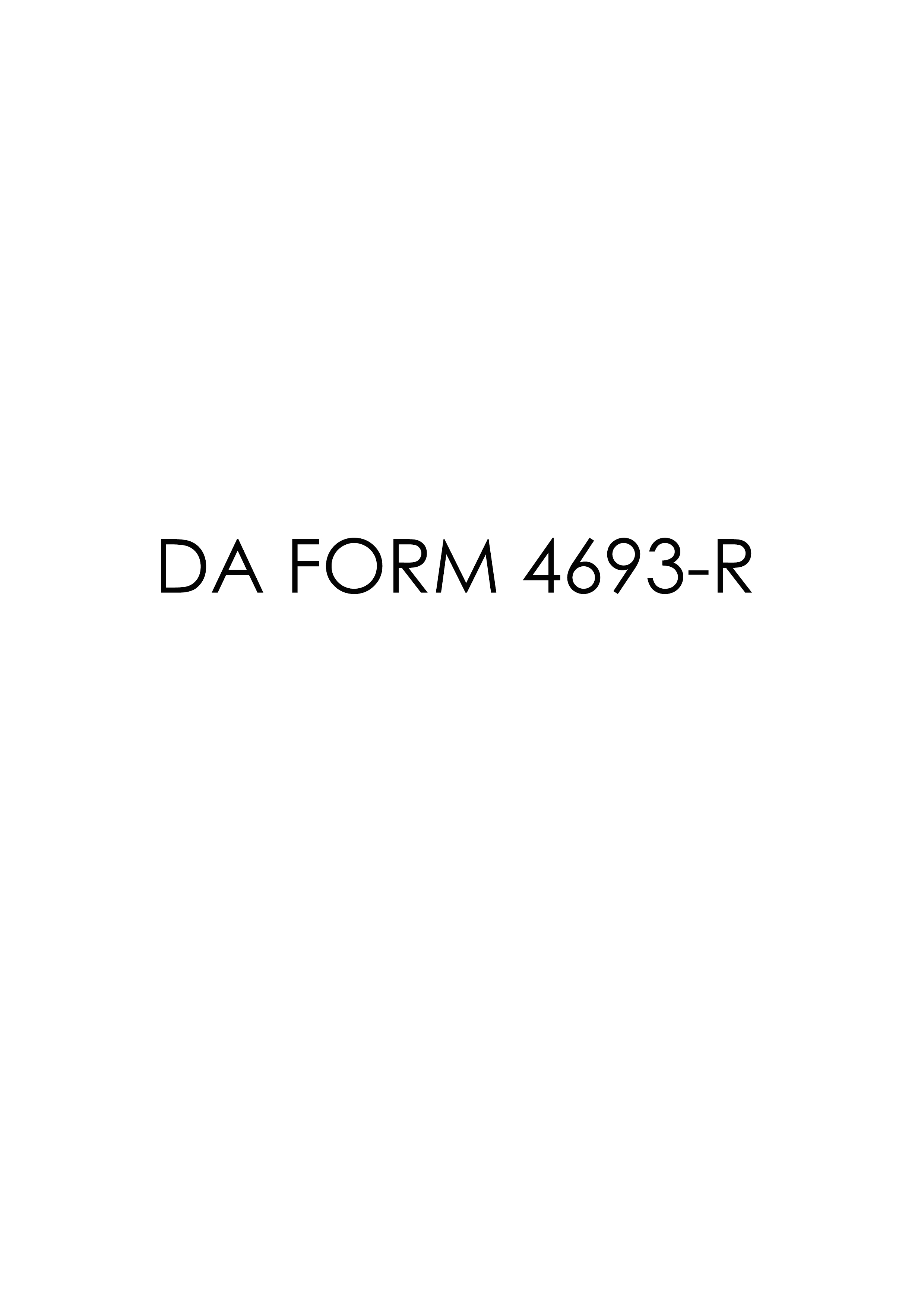 DA Form 4693-R form preview