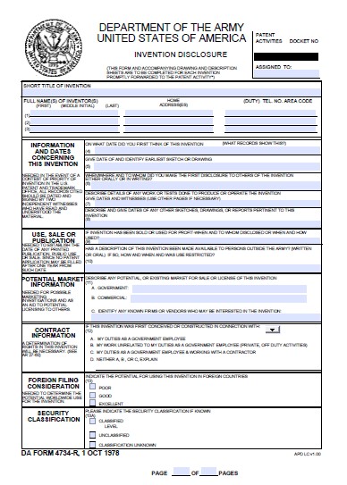 DA Form 4734-R form preview
