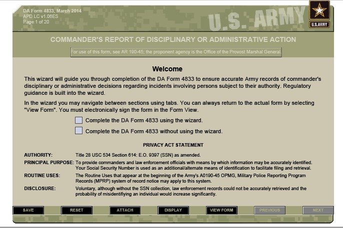 DA Form 4833 form preview