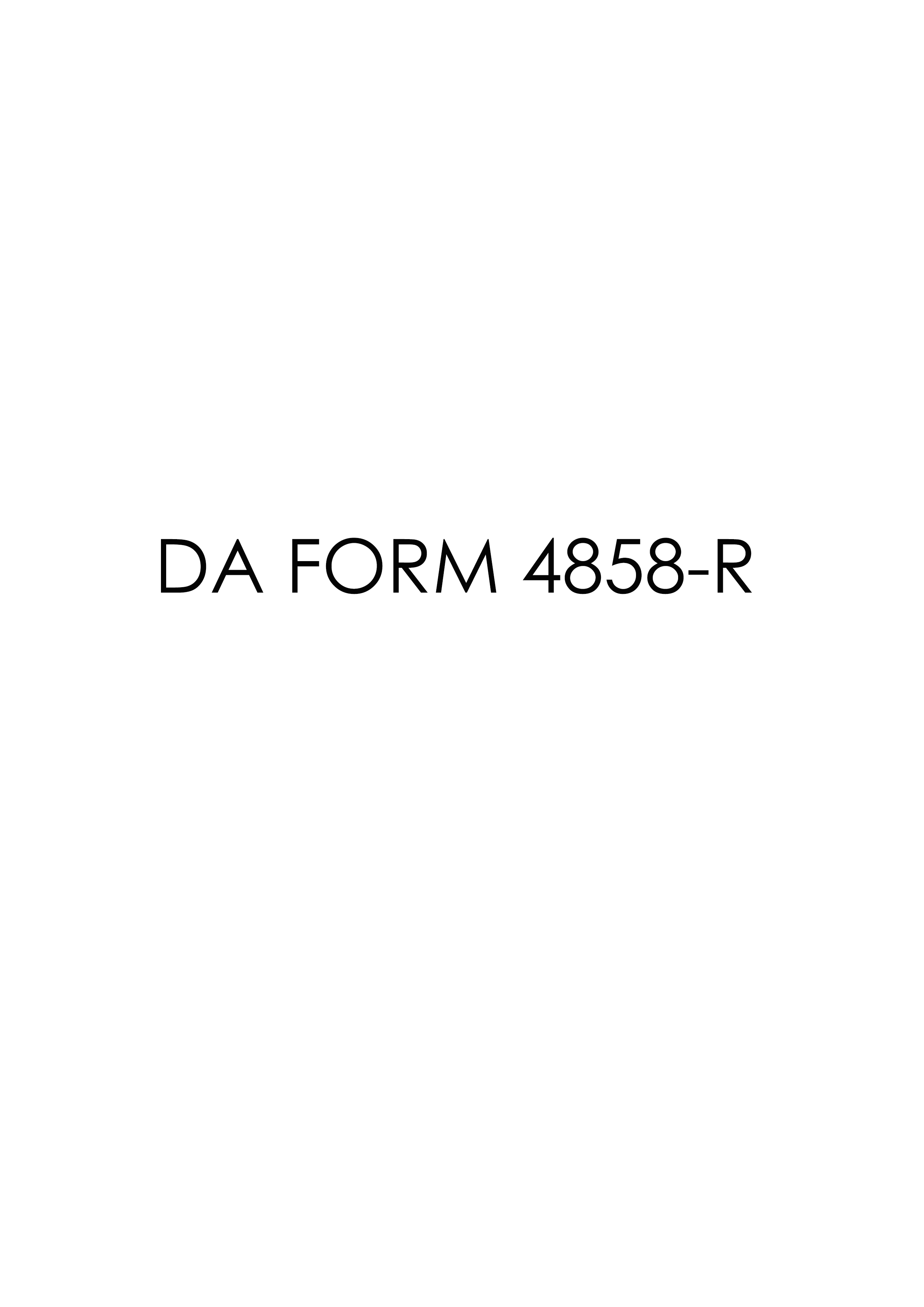 DA Form 4858-R form preview