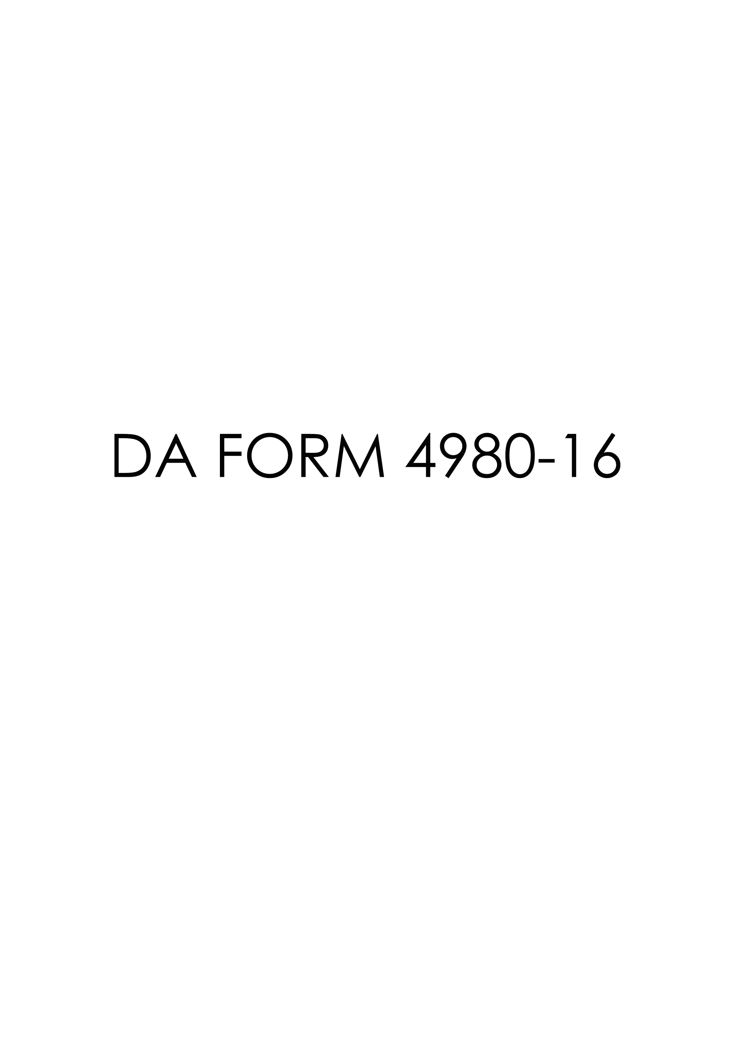 DA Form 4980-16 form preview