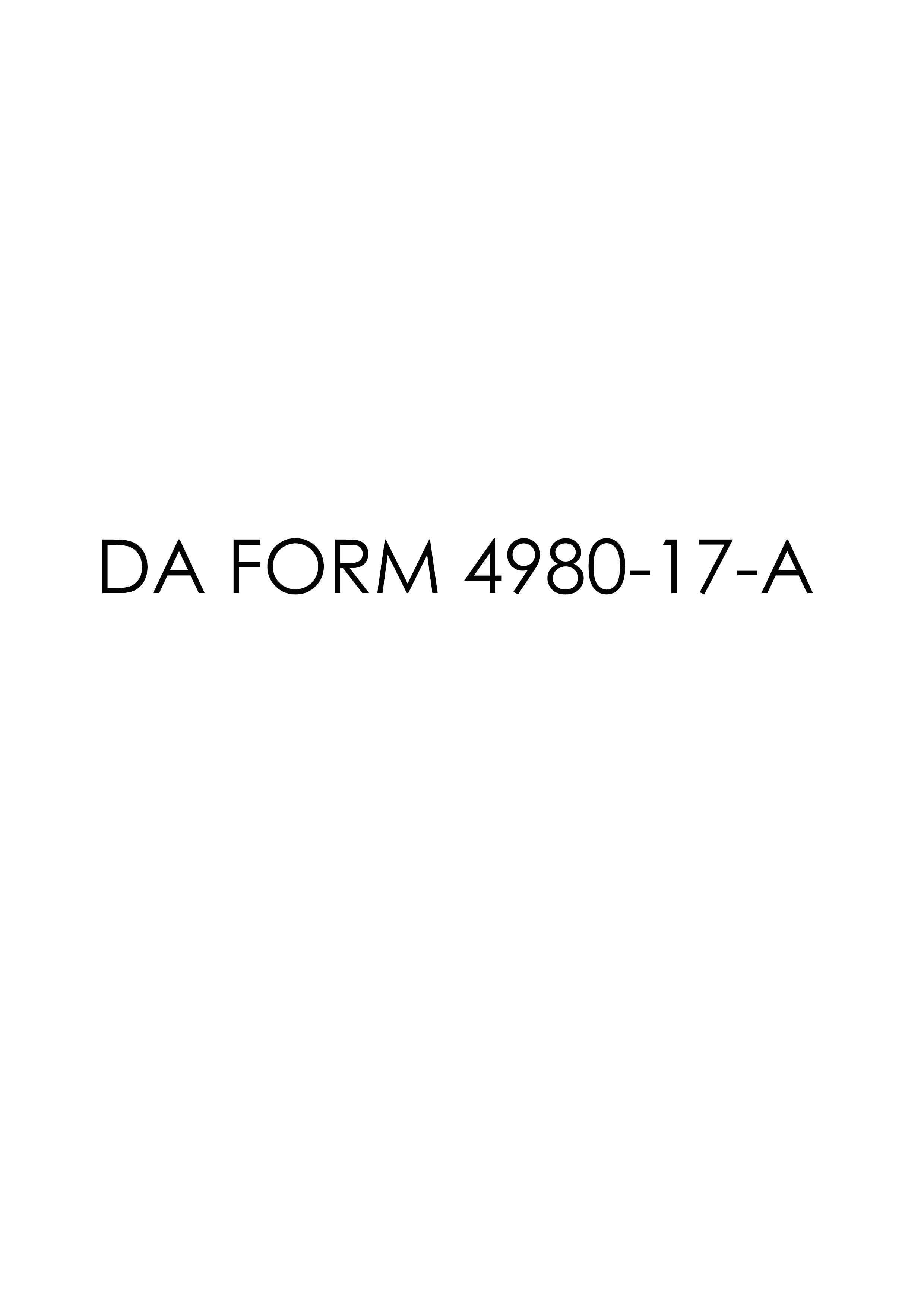 DA Form 4980-17-A form preview