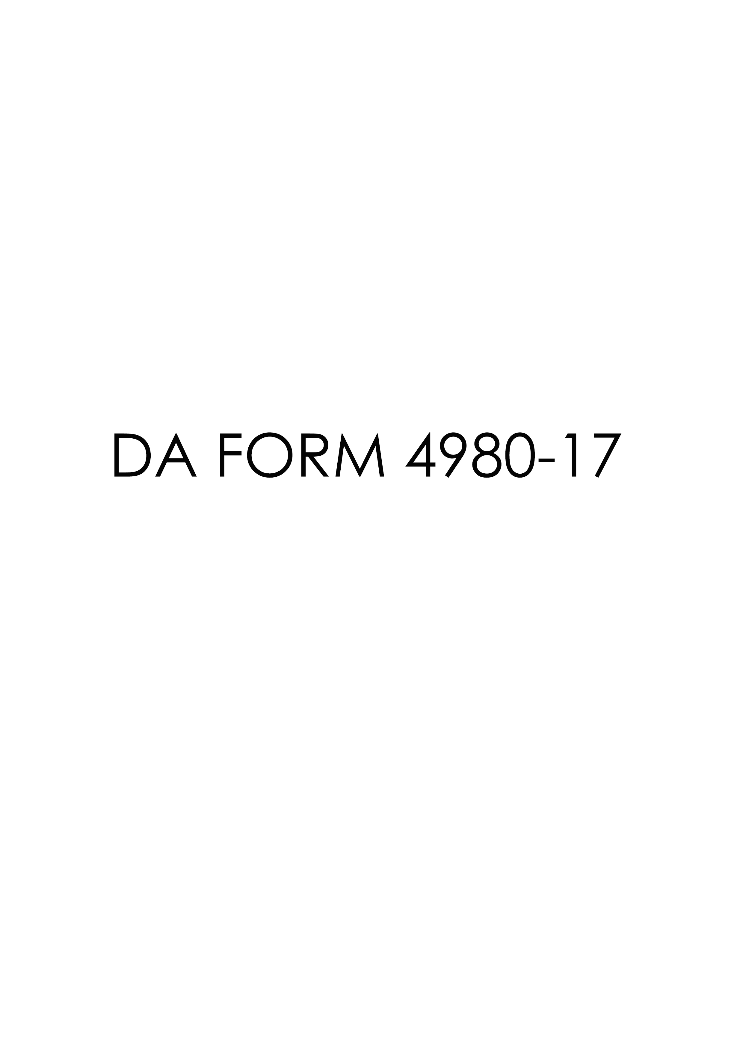 DA Form 4980-17 form preview