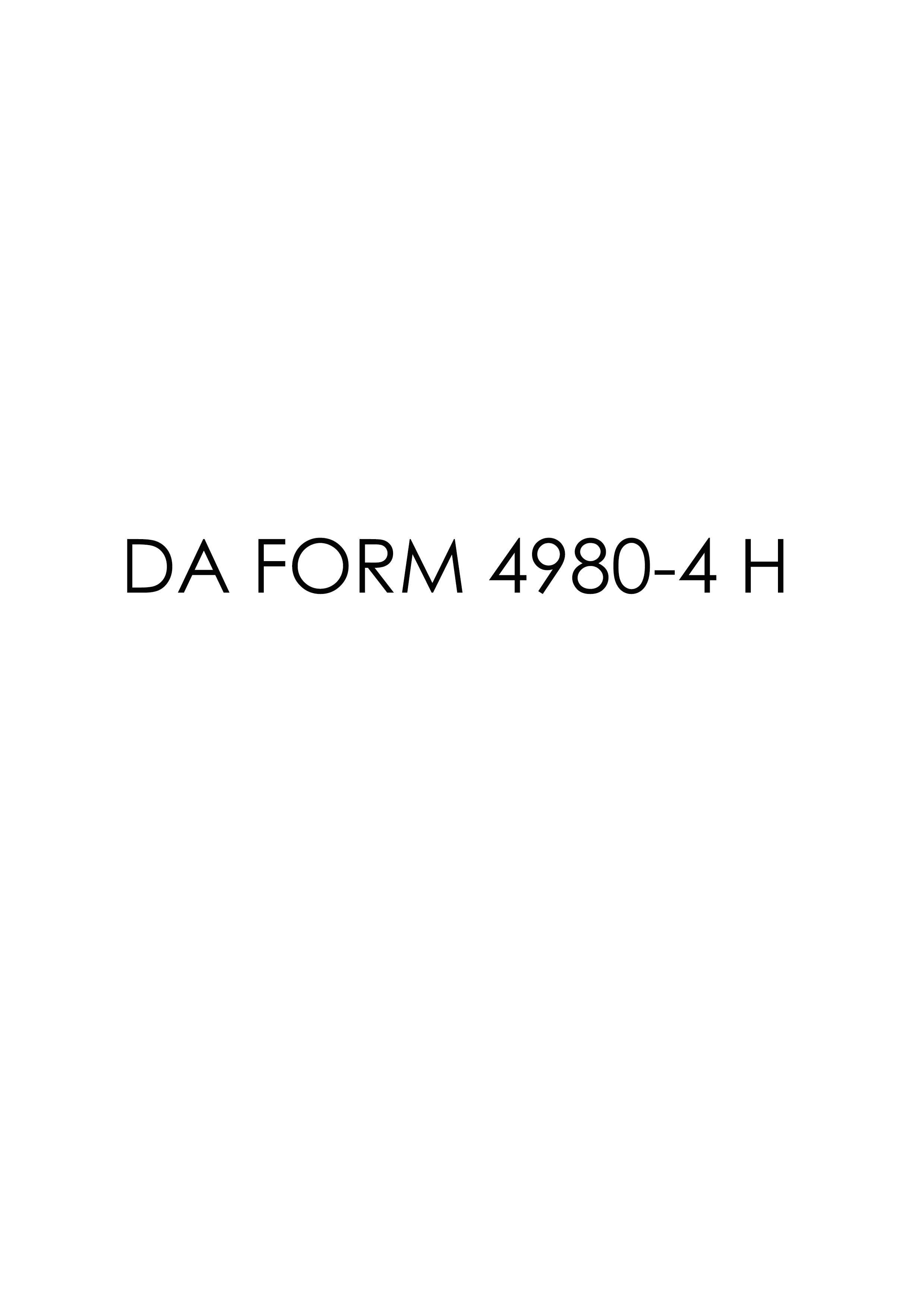DA Form 4980-4-H form preview
