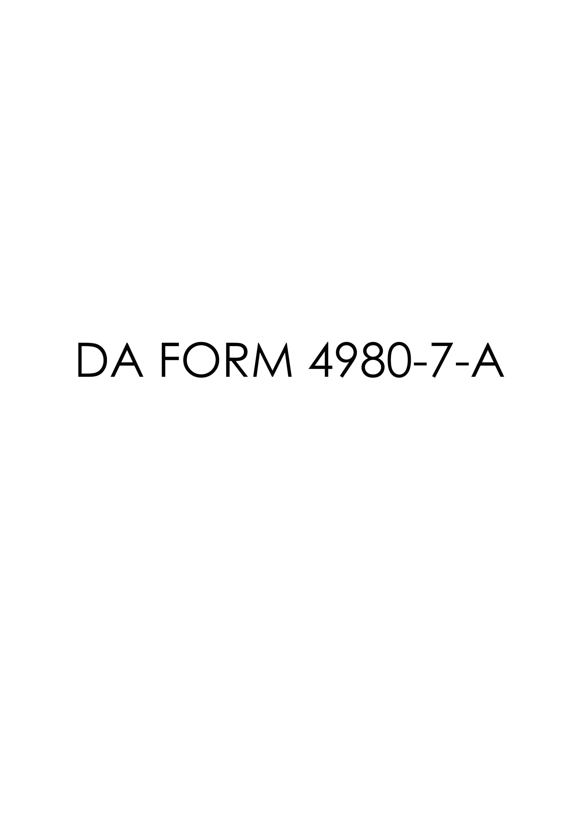 DA Form 4980-7-A form preview
