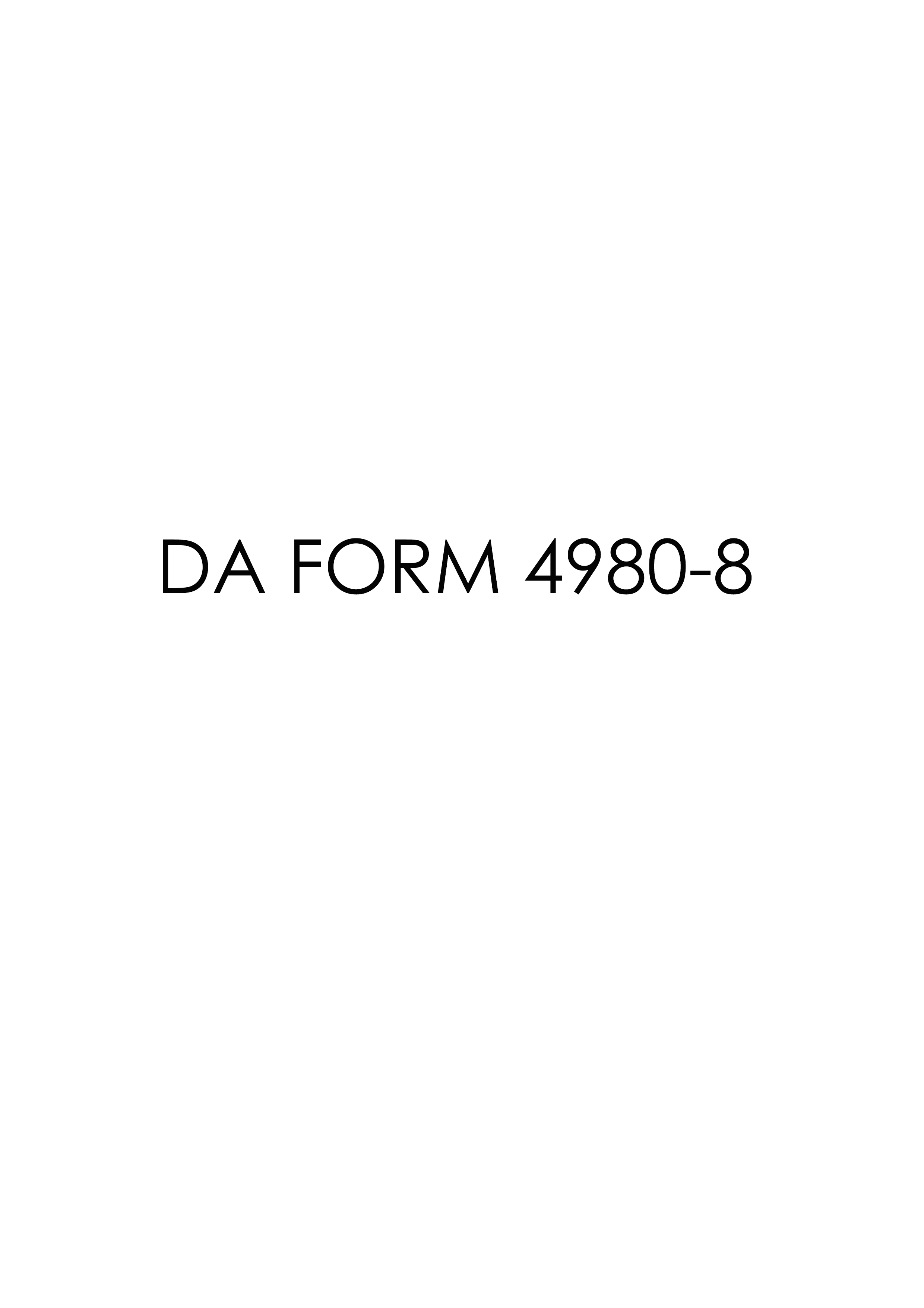 DA Form 4980-8 form preview