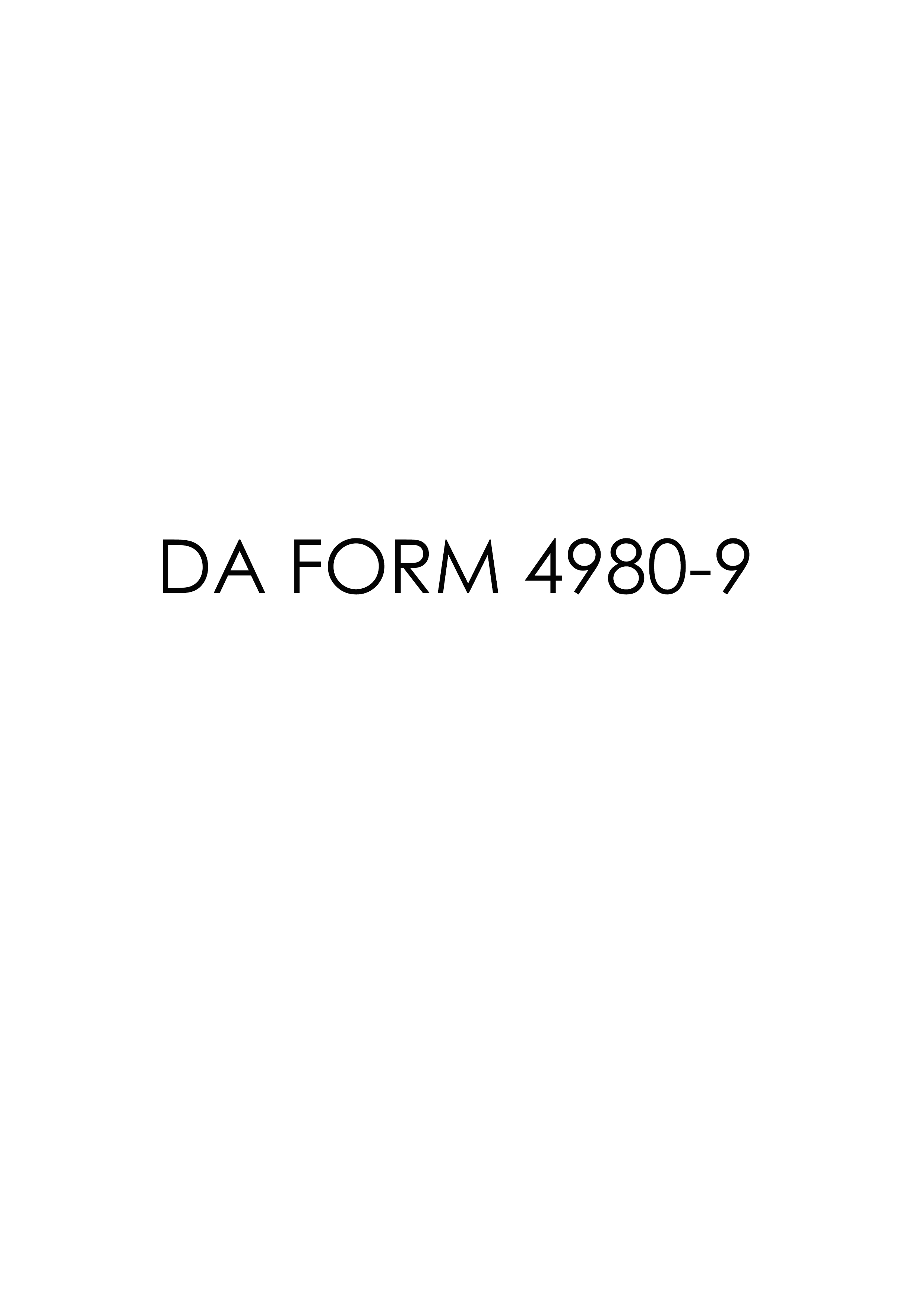 DA Form 4980-9 form preview