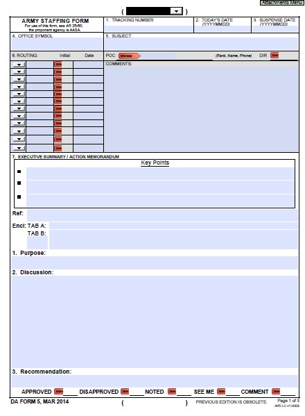 DA Form 5 form preview