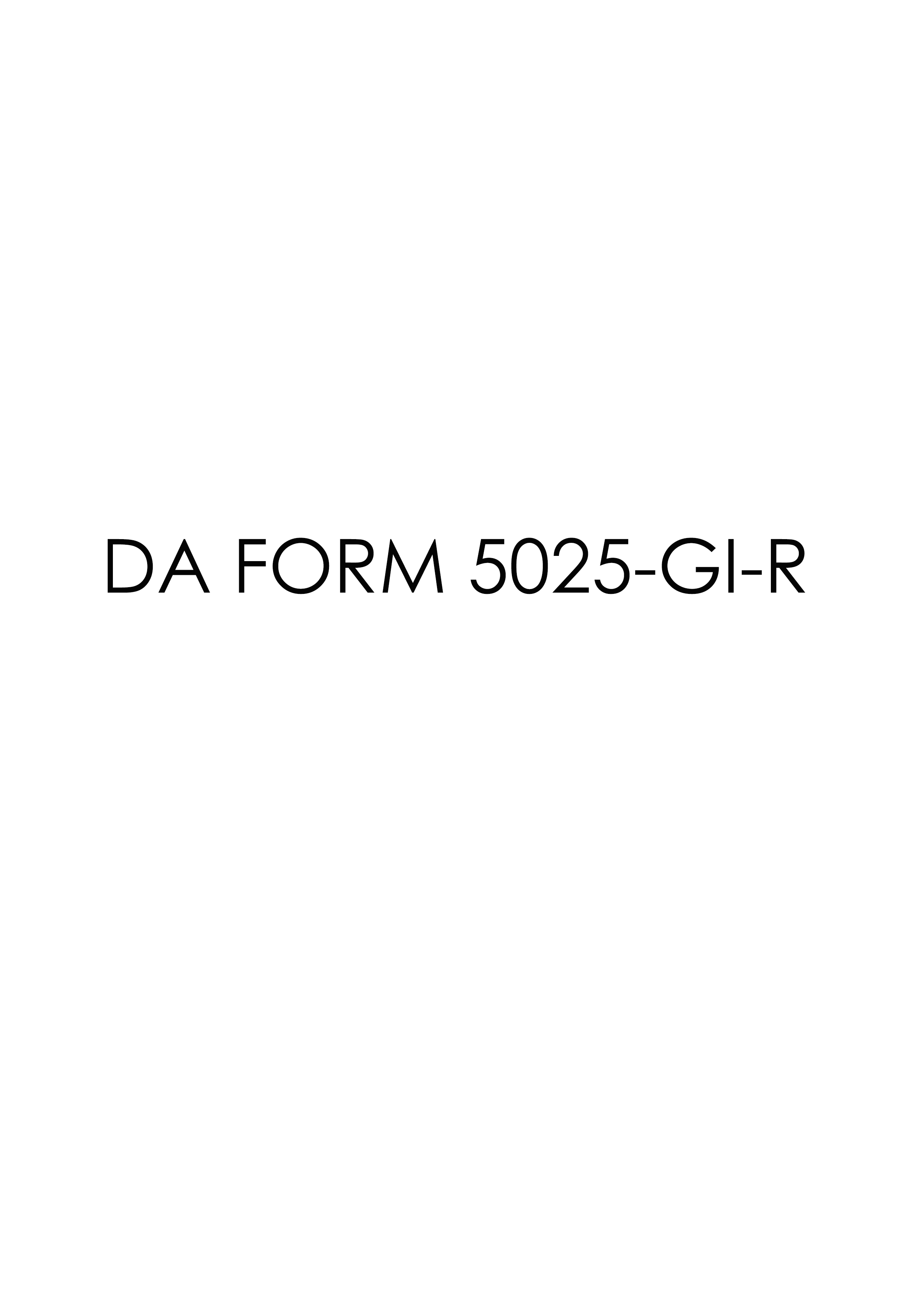 DA Form 5025-GI-R form preview