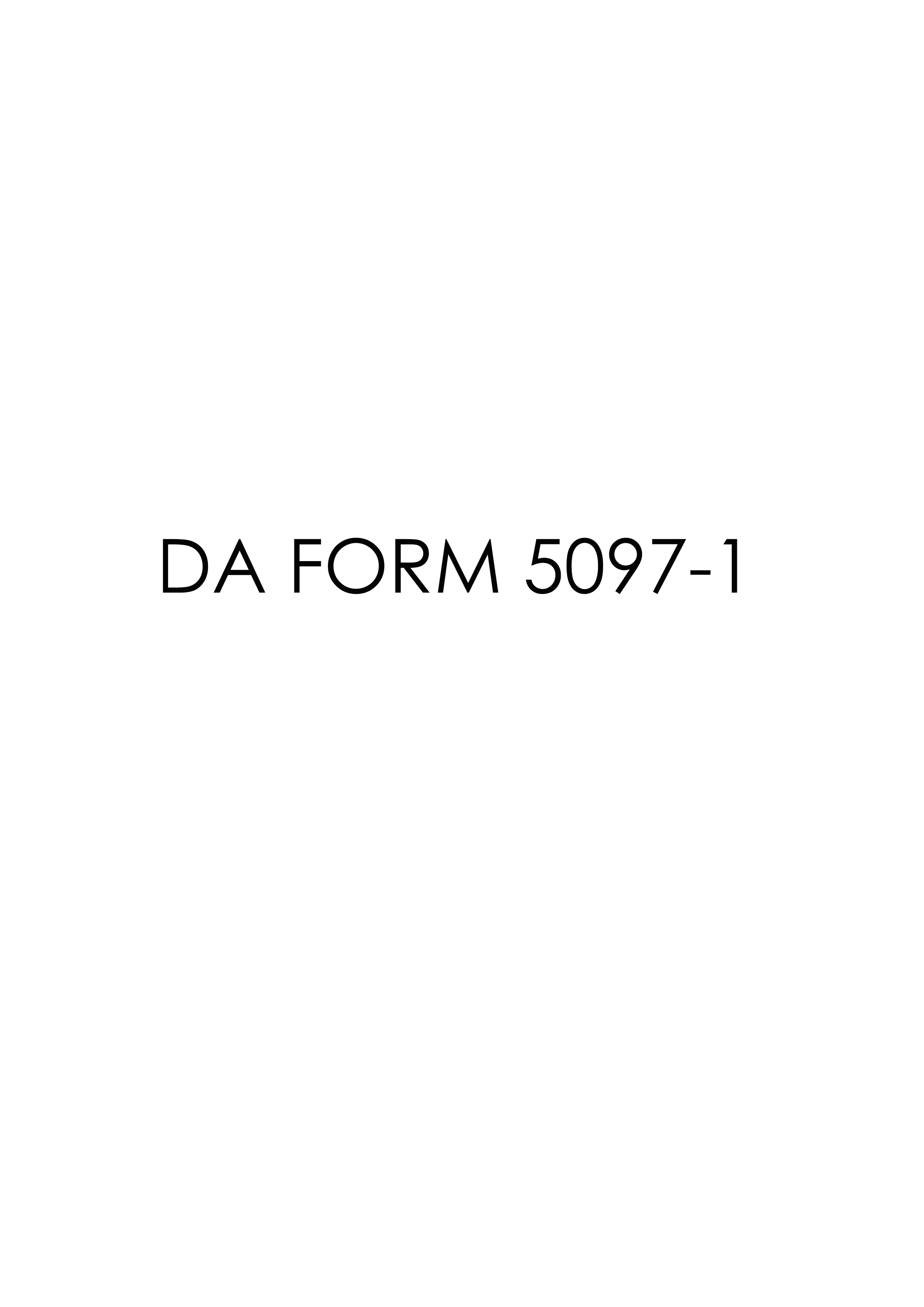 DA Form 5097-1 form preview