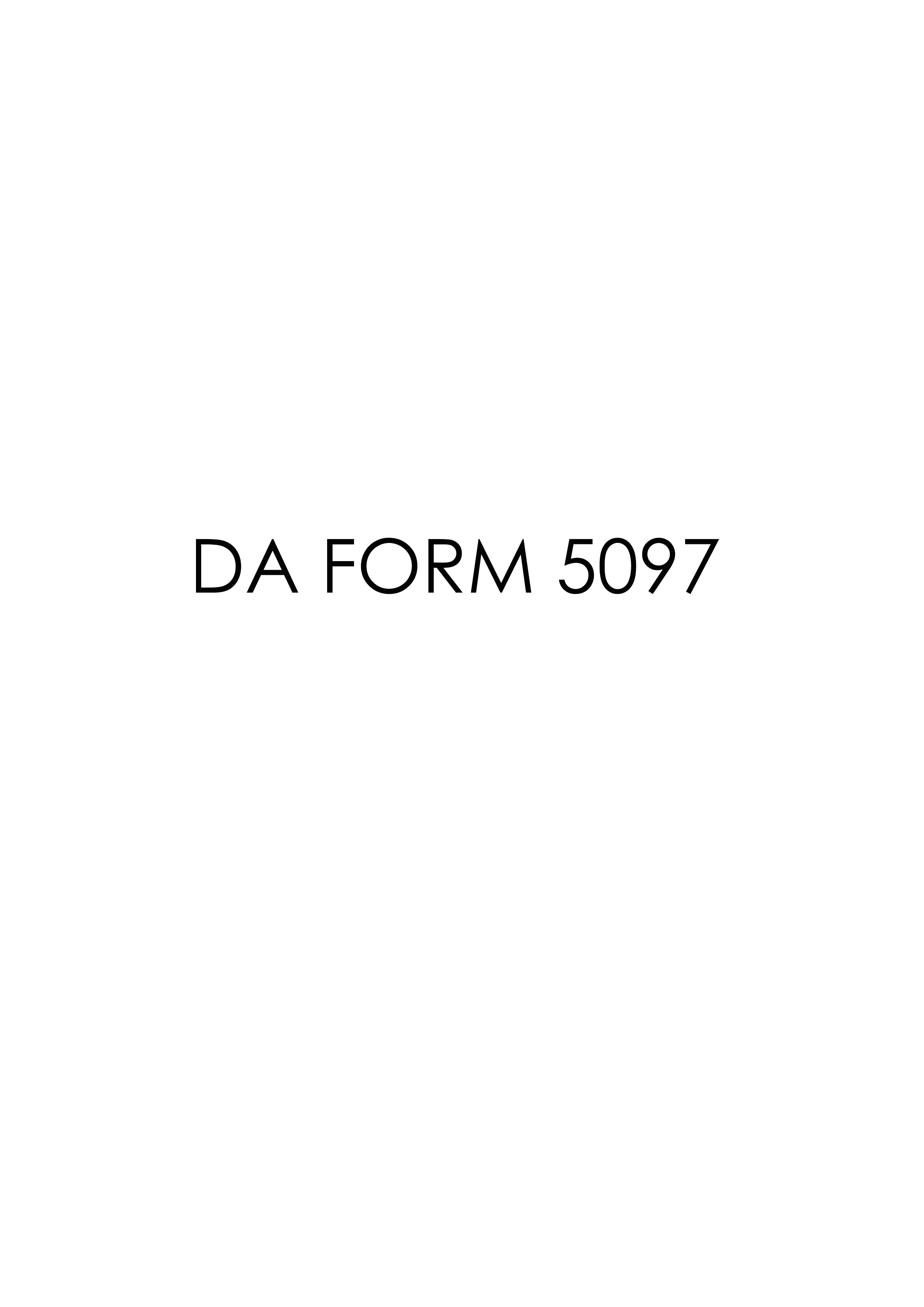 DA Form 5097 form preview