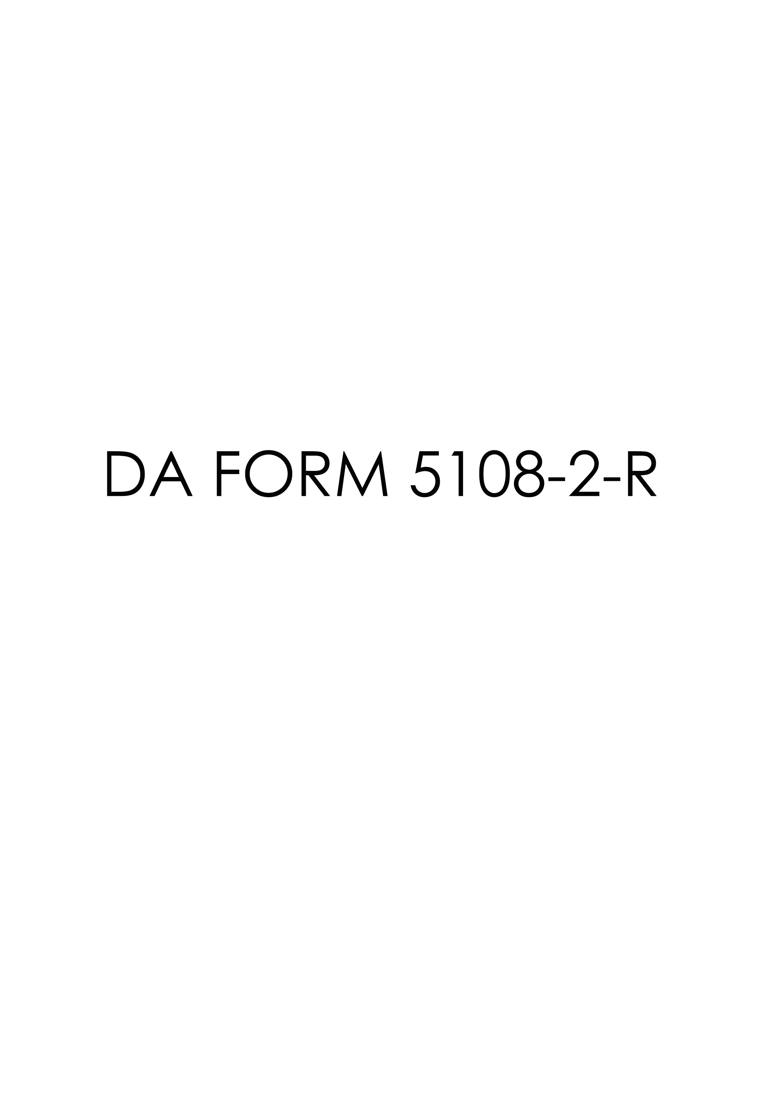 DA Form 5108-2-R form preview