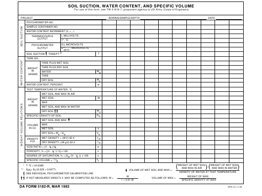 DA Form 5182-R form preview