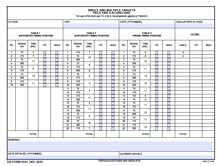 DA Form 5241 form preview
