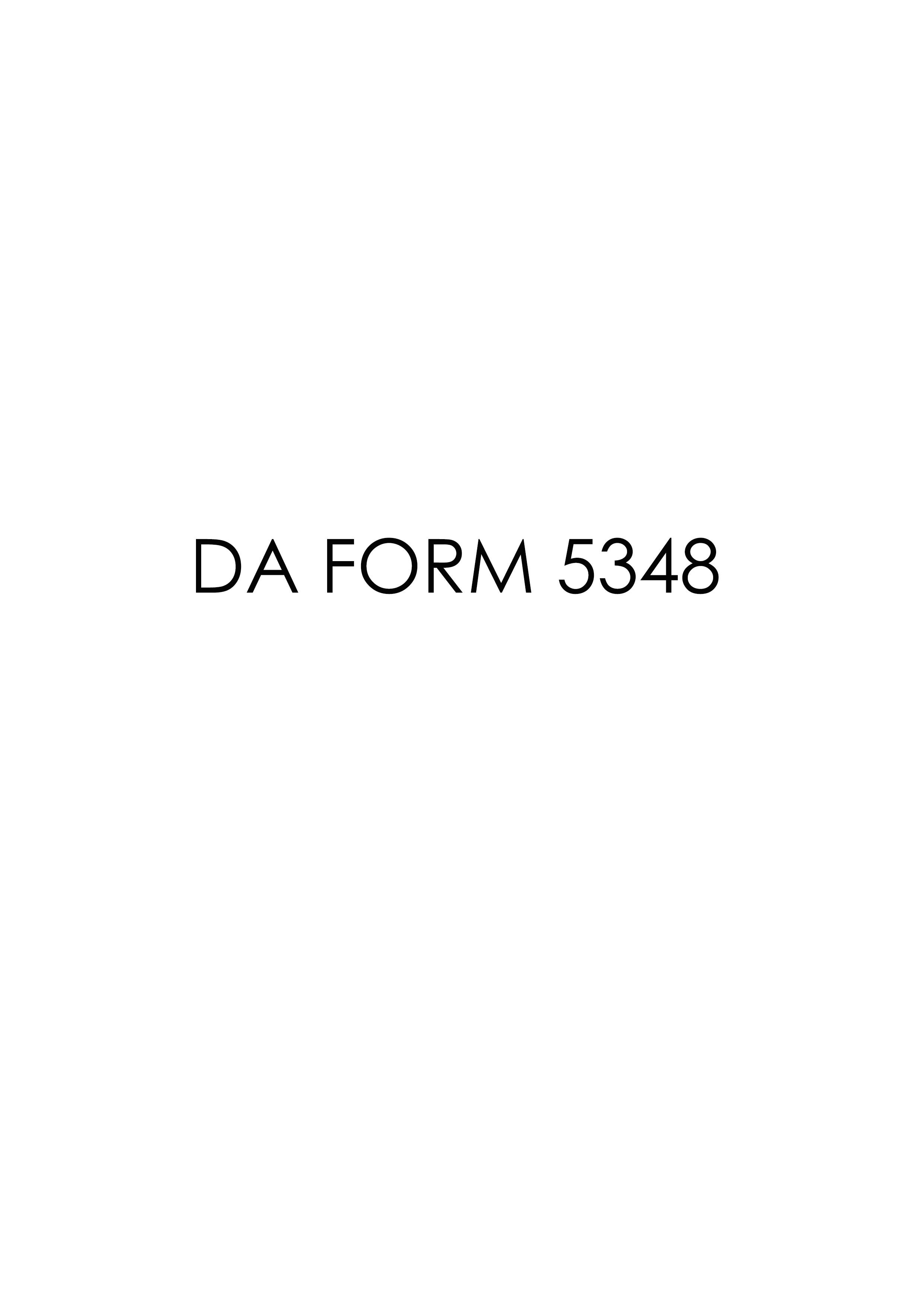 DA Form 5348 form preview