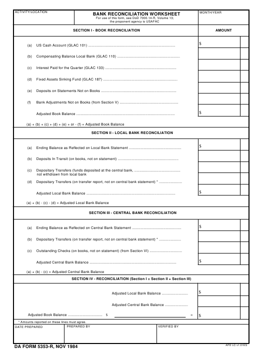 DA Form 5353-R form preview