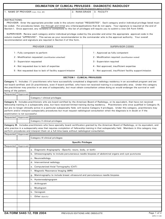 DA Form 5440-12 form preview