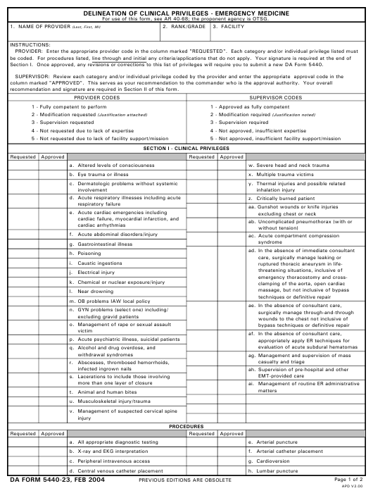 DA Form 5440-23 form preview