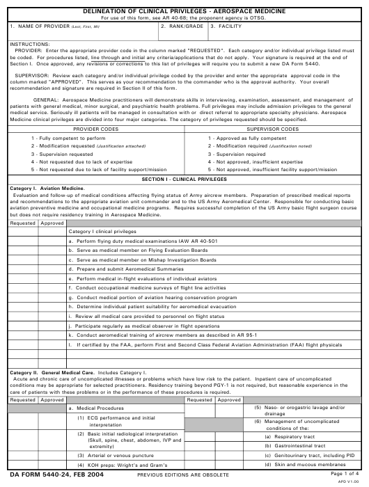 DA Form 5440-24 form preview