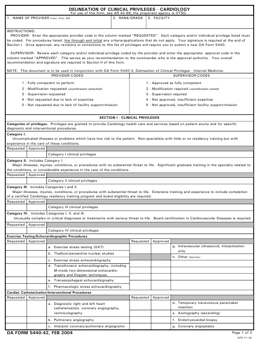 DA Form 5440-42 form preview