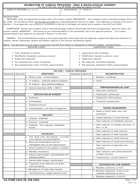 DA Form 5440-48 form preview