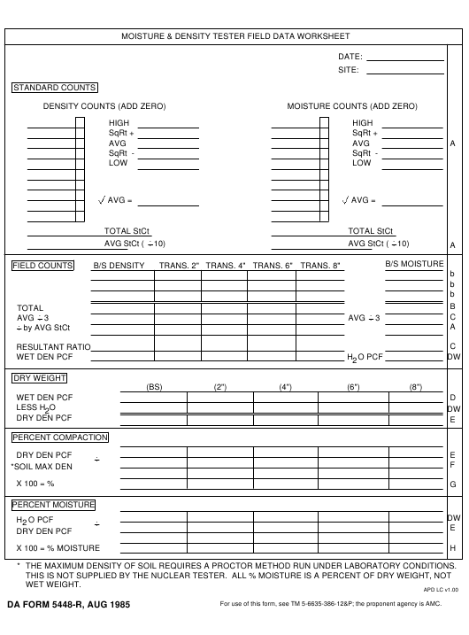 DA Form 5448-R form preview