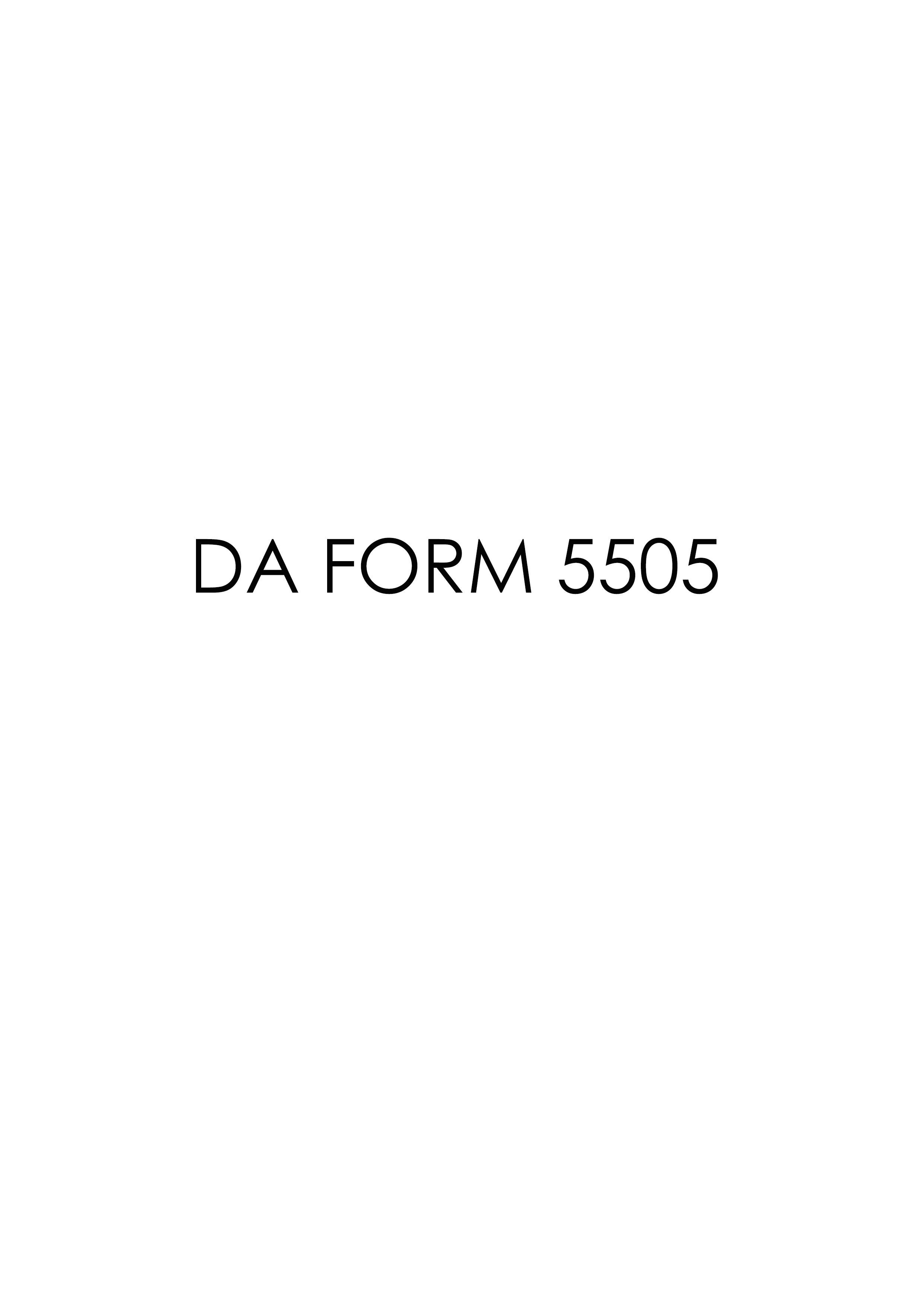 DA Form 5505 form preview