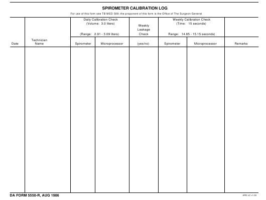 DA Form 5550-R form preview