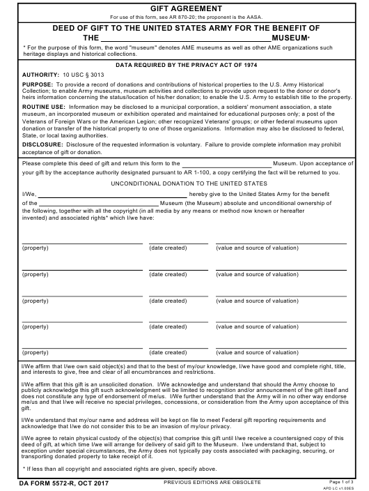 DA Form 5572-R form preview