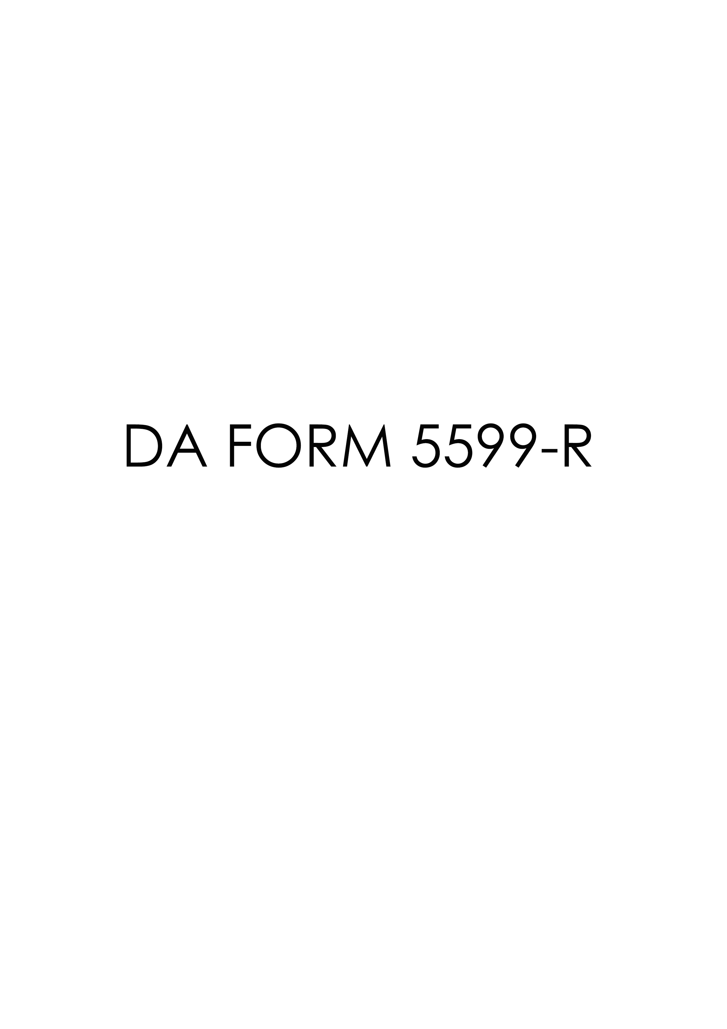 DA Form 5599-R form preview