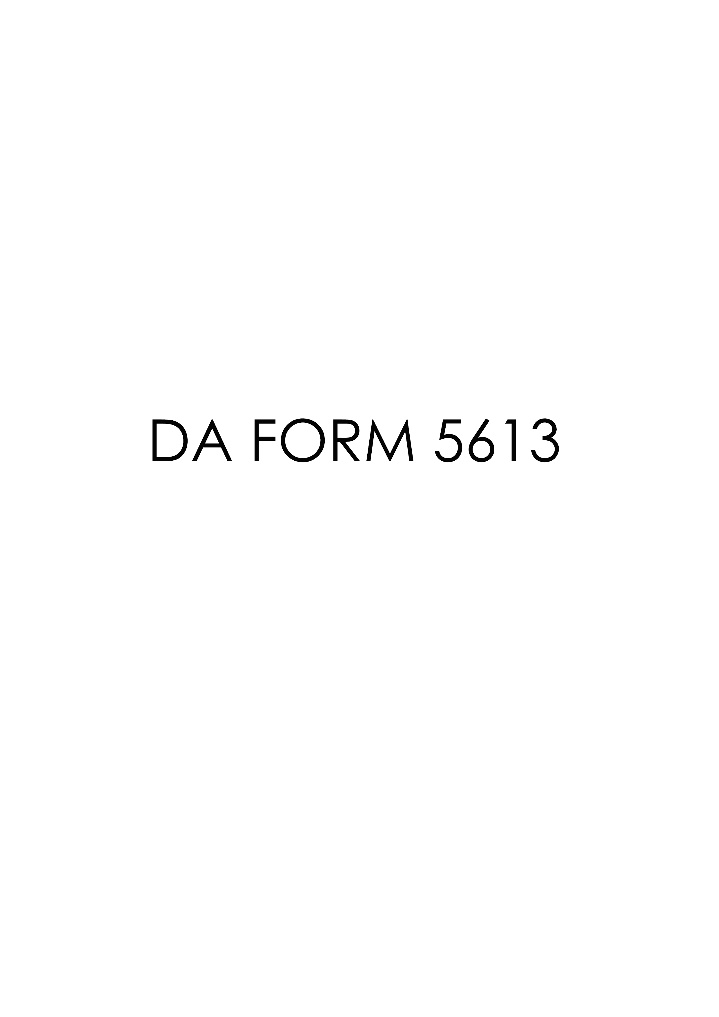 DA Form 5613 form preview