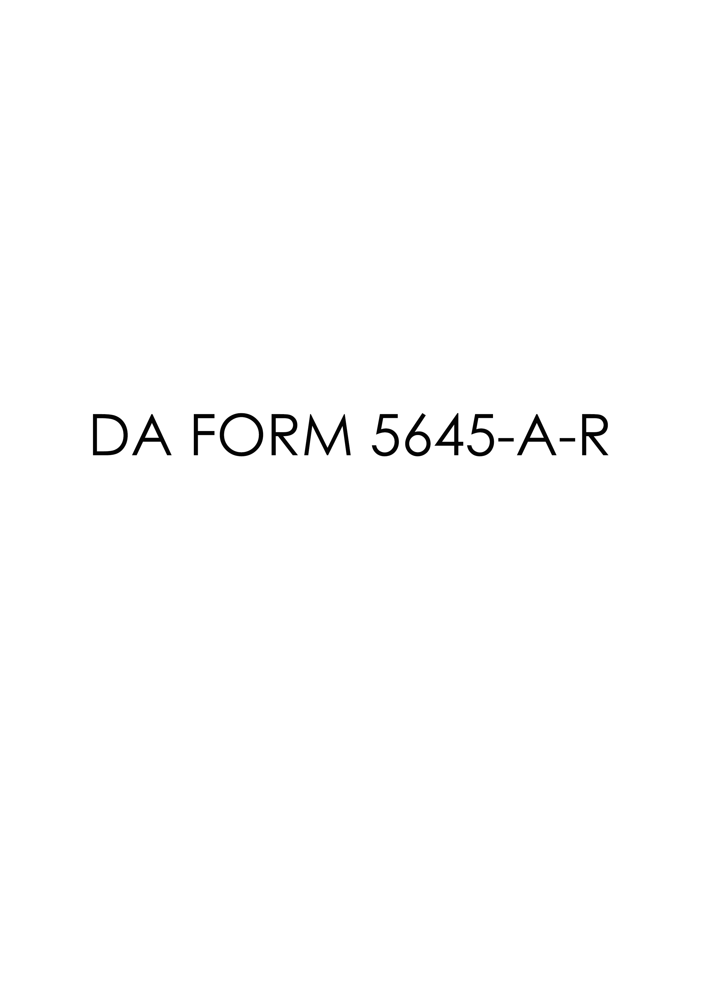 DA Form 5645-A-R form preview