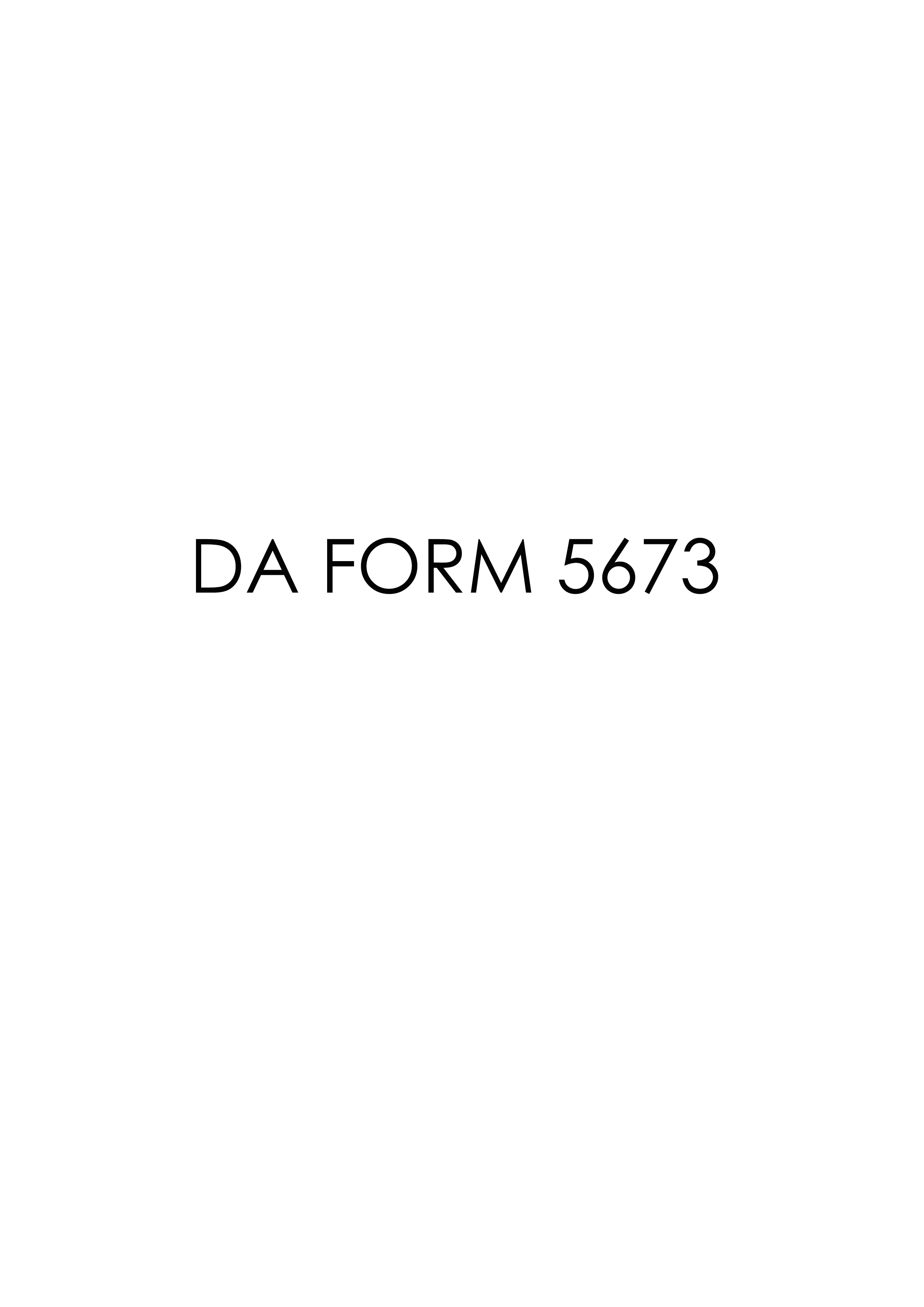DA Form 5673 form preview