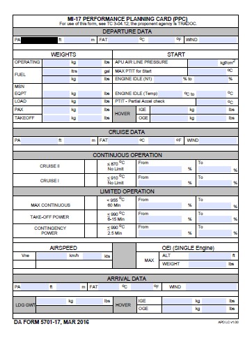 DA Form 5701-17 form preview