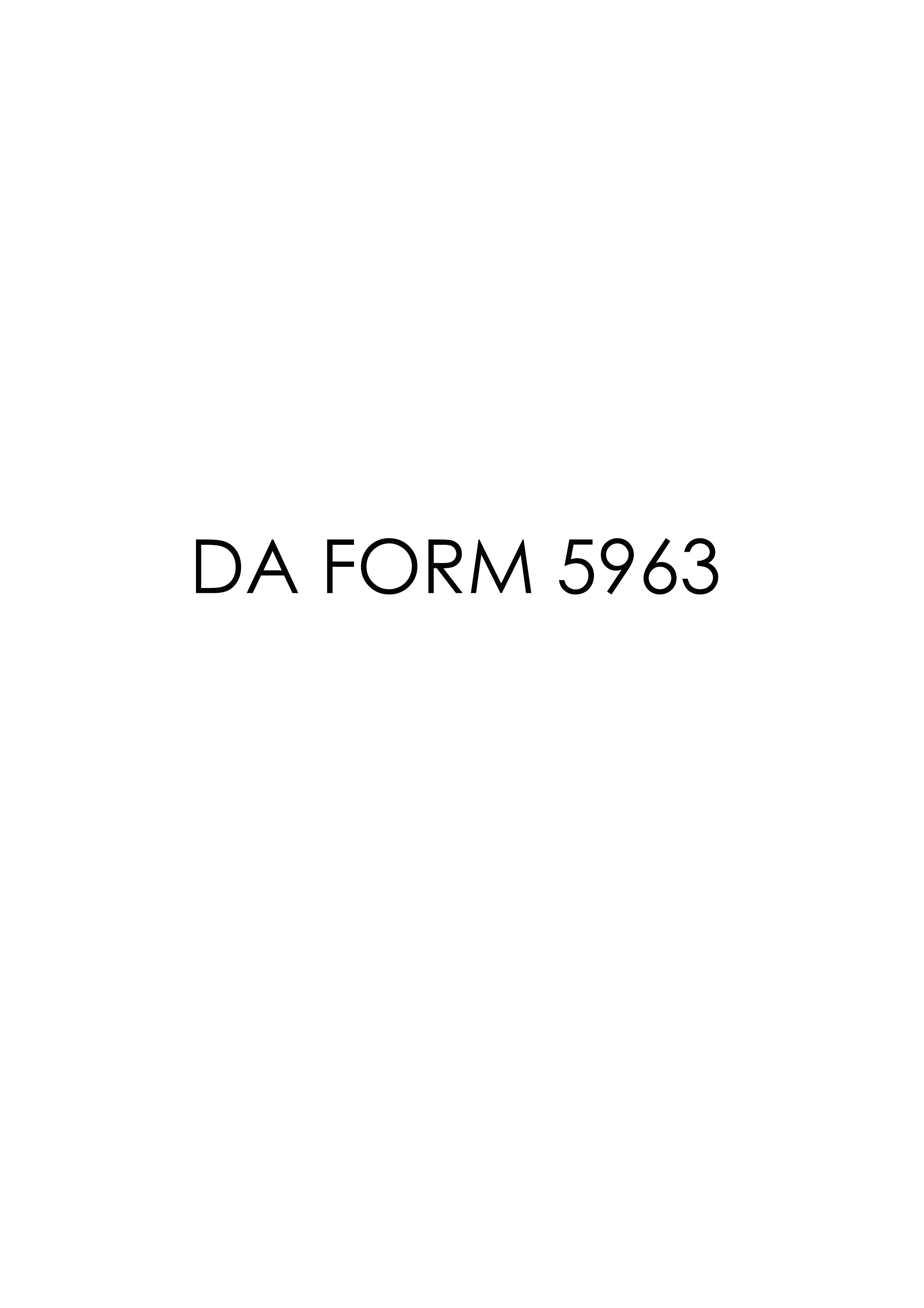 DA Form 5963 form preview