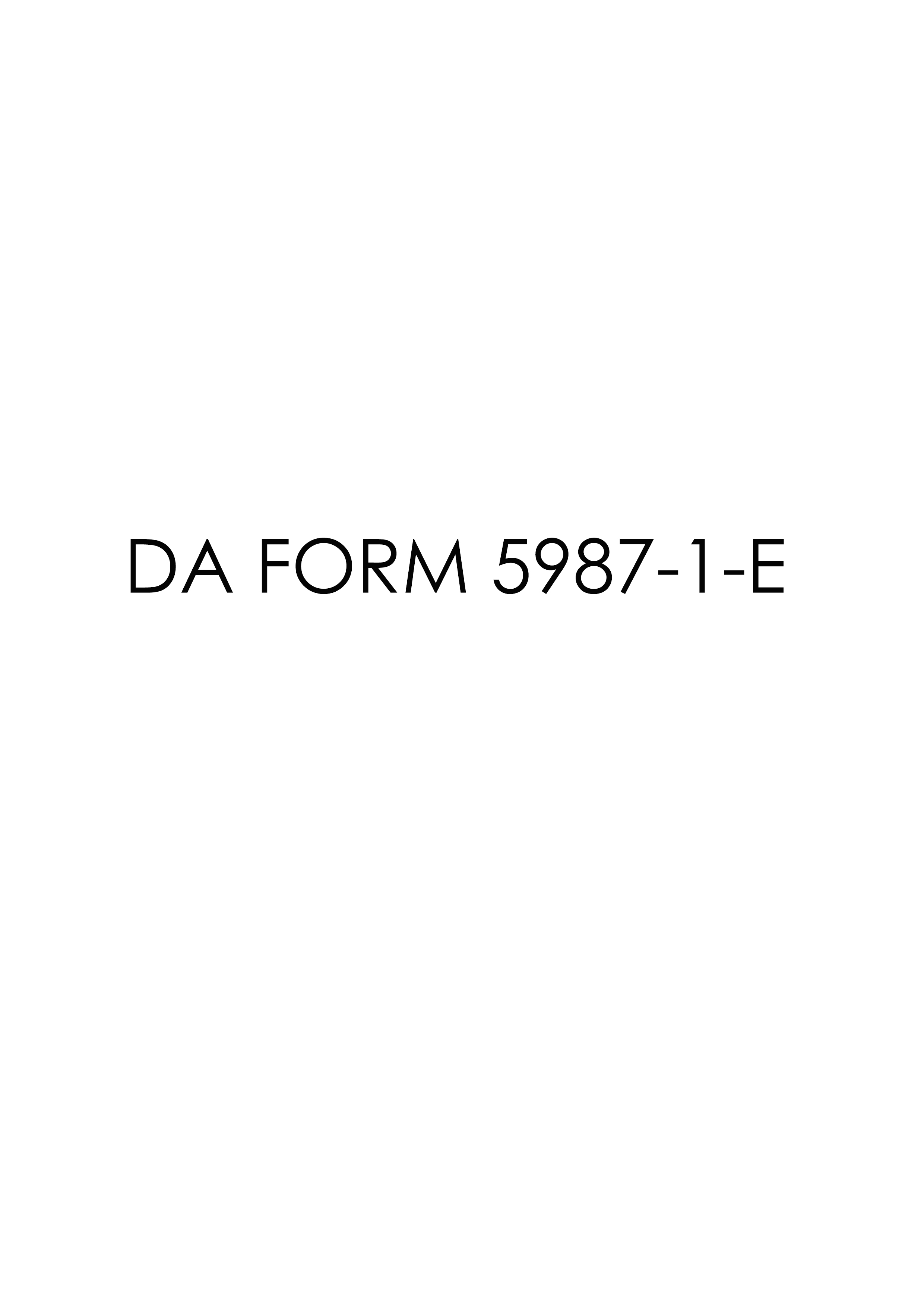 DA Form 5987-1-E form preview