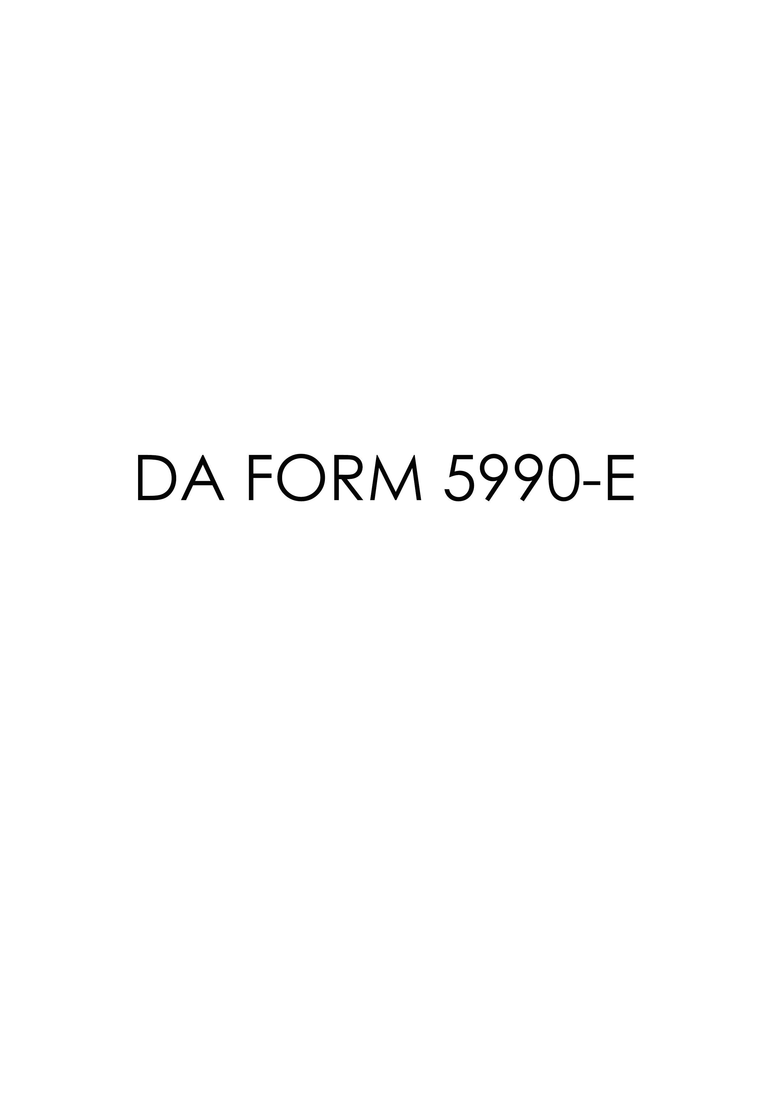 DA Form 5990-E form preview