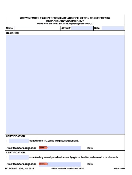 DA Form 7120-3 form preview
