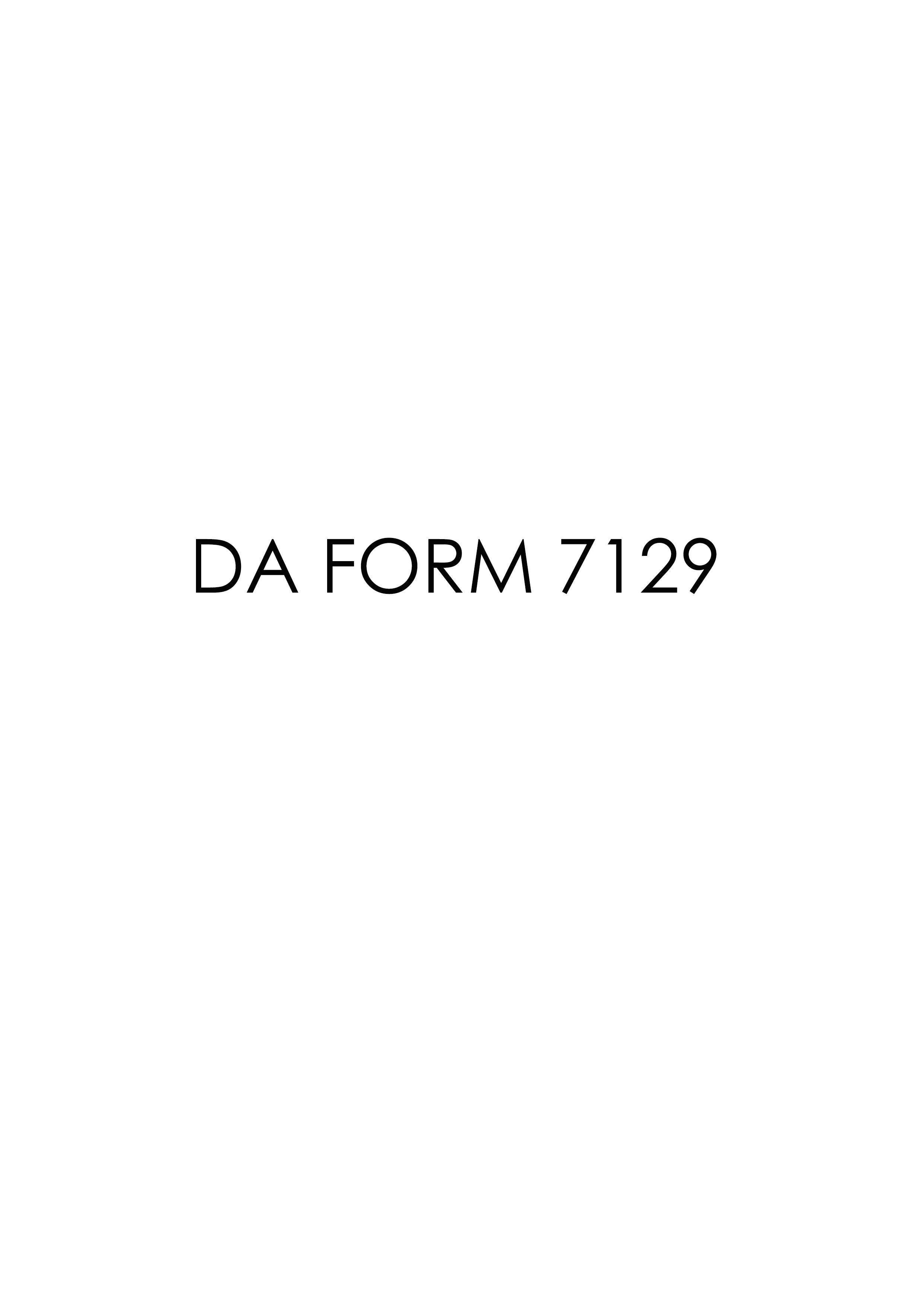 DA Form 7129 form preview