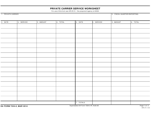DA Form 7224-2 form preview